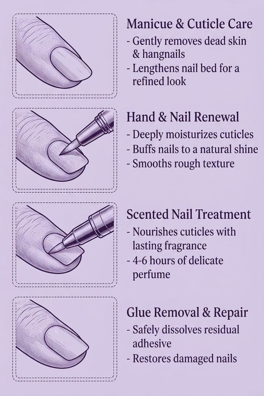 Ceramic-Tip Cuticle Oil Pen & Exfoliator – Revives Weak Nails, Removes Dead Skin, & Hydrates Cuticles On-The-Go